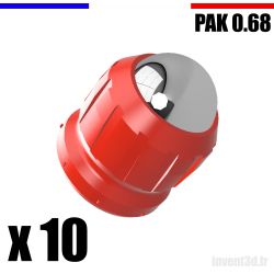 10 x Cal. 0.68 pour PAK Bille 12mm - Gomme Cogne - Rouge