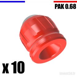 10 x Cal. 0.68 pour PAK Bille 12mm - Gomme Cogne - Rouge