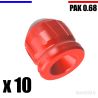 10 x Cal. 0.68 pour PAK Bille 12mm - Gomme Cogne - Rouge