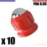 10 x Cal. 0.68 pour PAK Bille 12mm - Gomme Cogne - Rouge