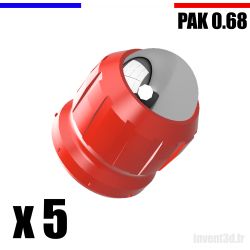 5 x Cal. 0.68 pour PAK Bille 12mm - Gomme Cogne - Rouge