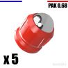 5 x Cal. 0.68 pour PAK Bille 12mm - Gomme Cogne - Rouge