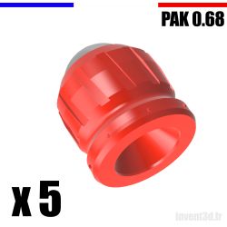 5 x Cal. 0.68 pour PAK Bille 12mm - Gomme Cogne - Rouge