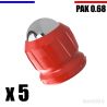 5 x Cal. 0.68 pour PAK Bille 12mm - Gomme Cogne - Rouge