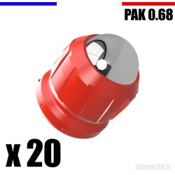 20 x Cal. 0.68 pour PAK Bille 12mm - Gomme Cogne - Rouge