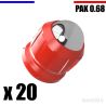 20 x Cal. 0.68 pour PAK Bille 12mm - Gomme Cogne - Rouge